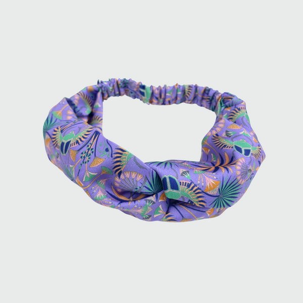 Khepri Print Lilac Twist Knot Headband