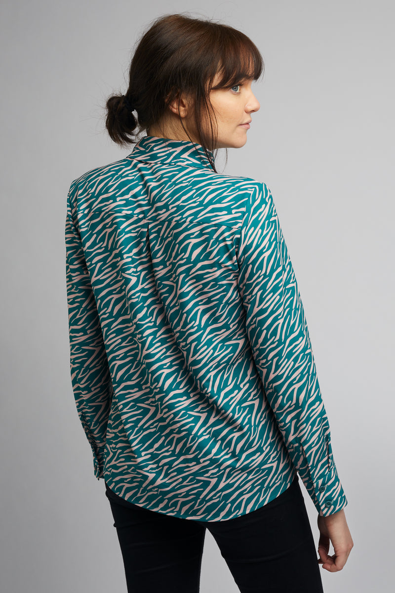 Women's Classic Long Sleeve Shirt in Shima Print