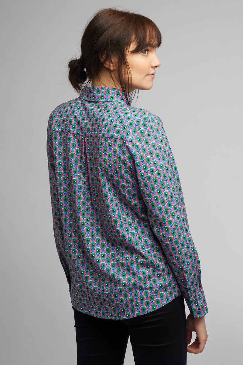 Women's Classic Long Sleeve Shirt in Eye of Newt Print