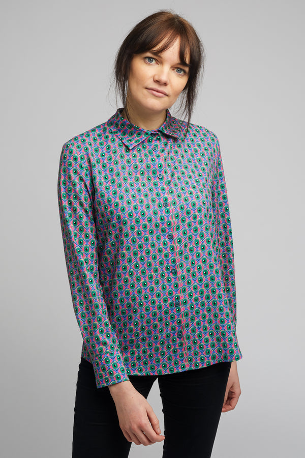Women's Classic Long Sleeve Shirt in Eye of Newt Print