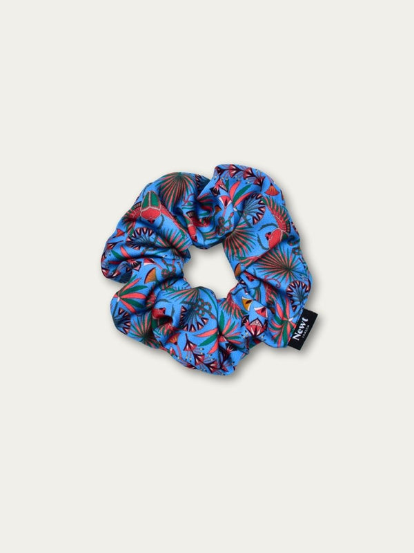 Khepri Print Cornflower Blue Hair Scrunchie