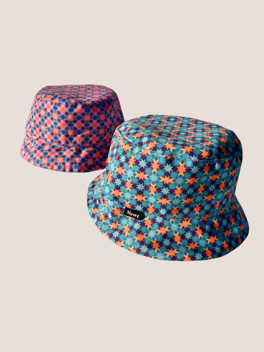 Green Pink Sustainable Reversible Festival Bucket Hat Men & Women