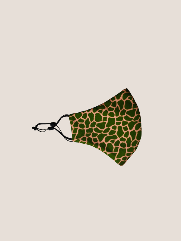 Mosaic Print Green and Pink Reversible Face Mask