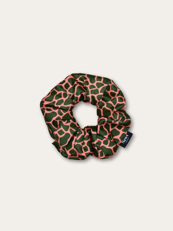 Mosaic Print Green and Pink Hair Scrunchie