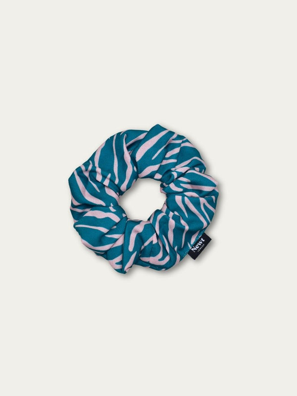 Green Shima Print Hair Scrunchie