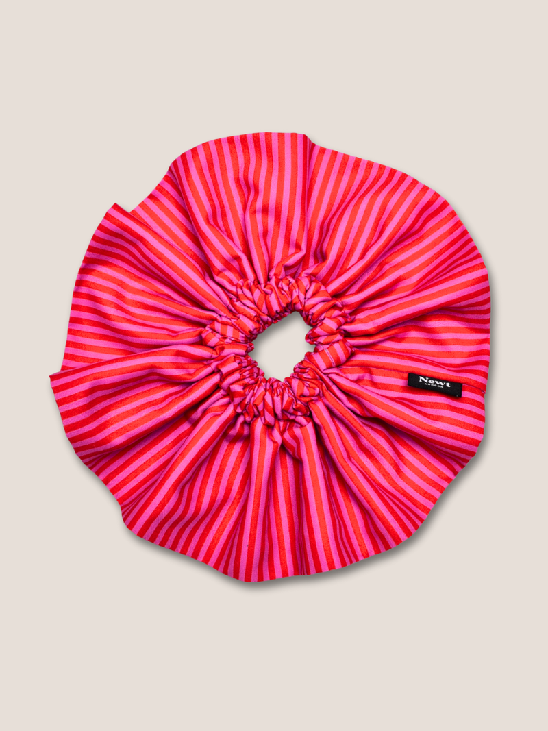 Halo Scrunchie – Red and Pink Stripe
