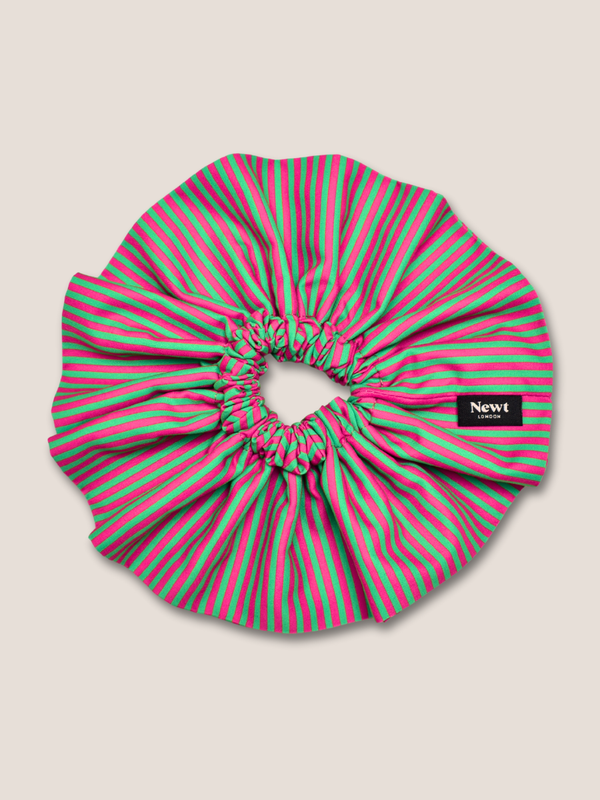 Halo Scrunchie – Green and Pink Stripe