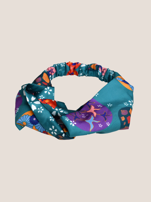 Origami Print Twist Knot Headband