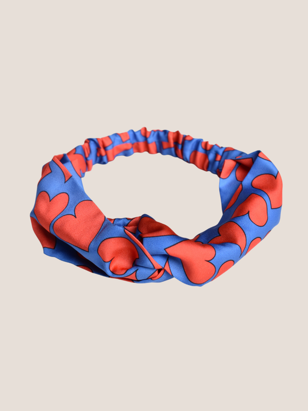 Heart Print Twist Knot Headband