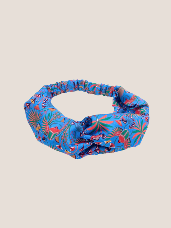Khepri Print Blue Twist Knot Headband
