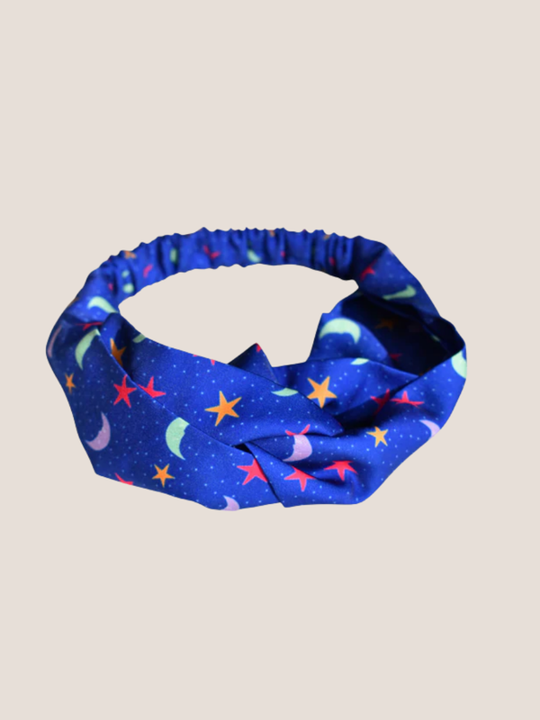 Friendly Moons Print Twist Knot Headband