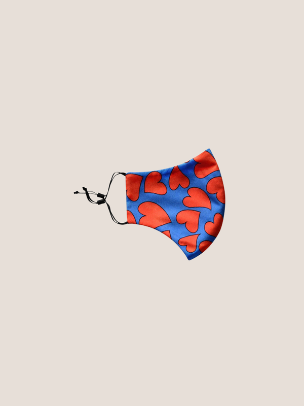 Heart Print Reversible Face Mask