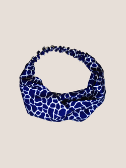 Mosaic Print Navy Twist Knot Headband