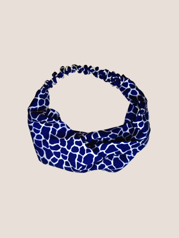Mosaic Print Navy Twist Knot Headband
