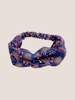 Khepri Print Navy Twist Knot Headband