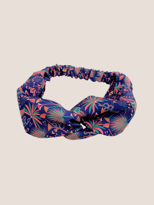 Khepri Print Navy Twist Knot Headband