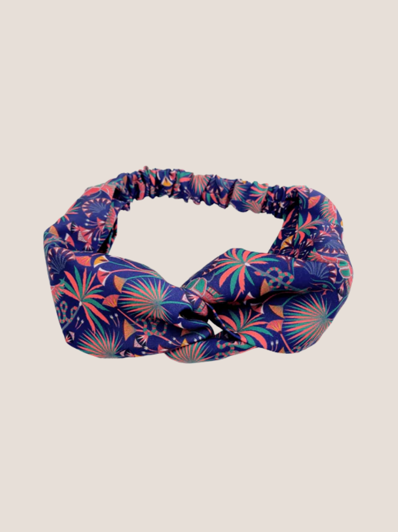 Khepri Print Navy Twist Knot Headband