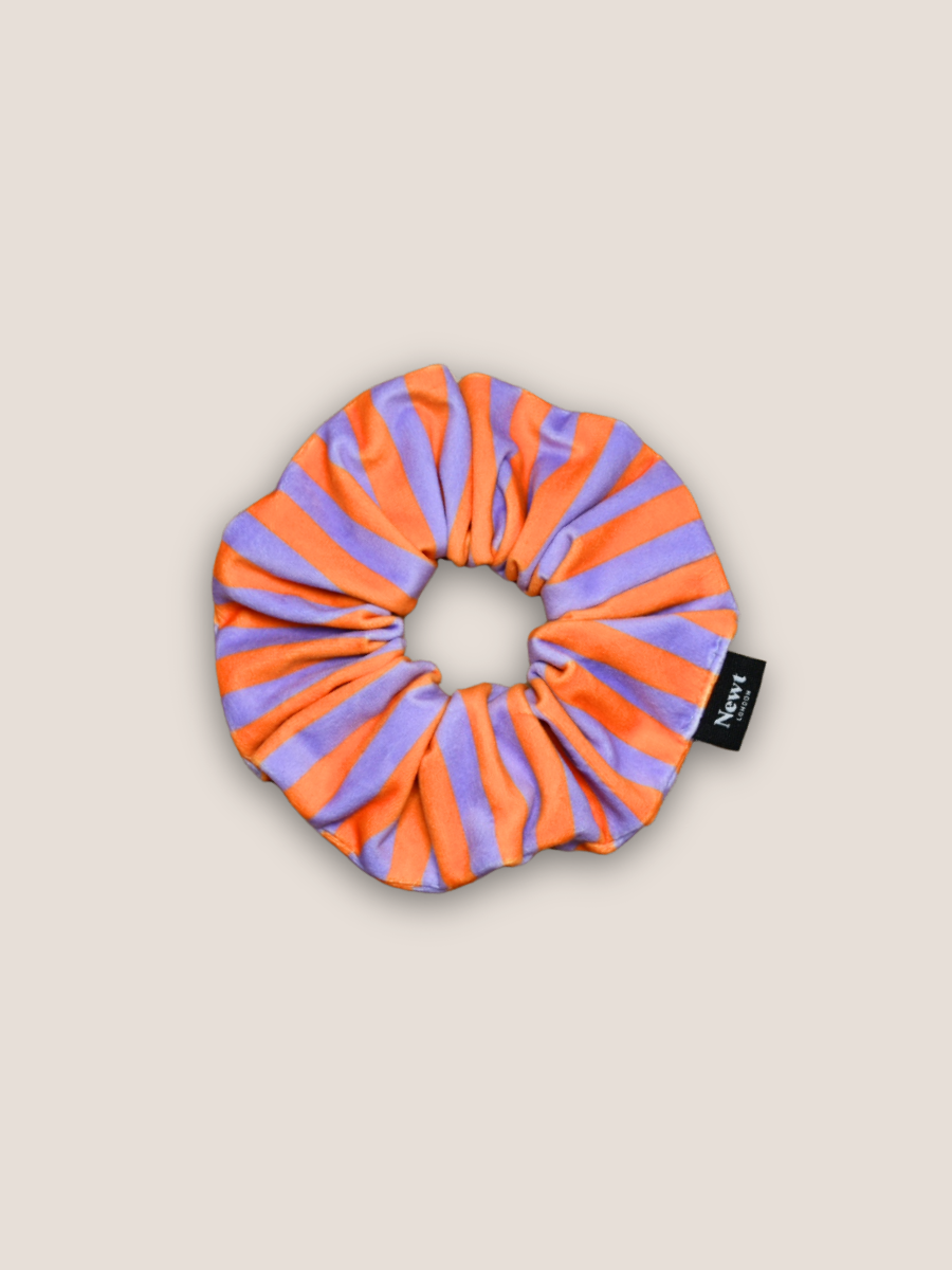 Icon Velvet Scrunchie Purple Stripe