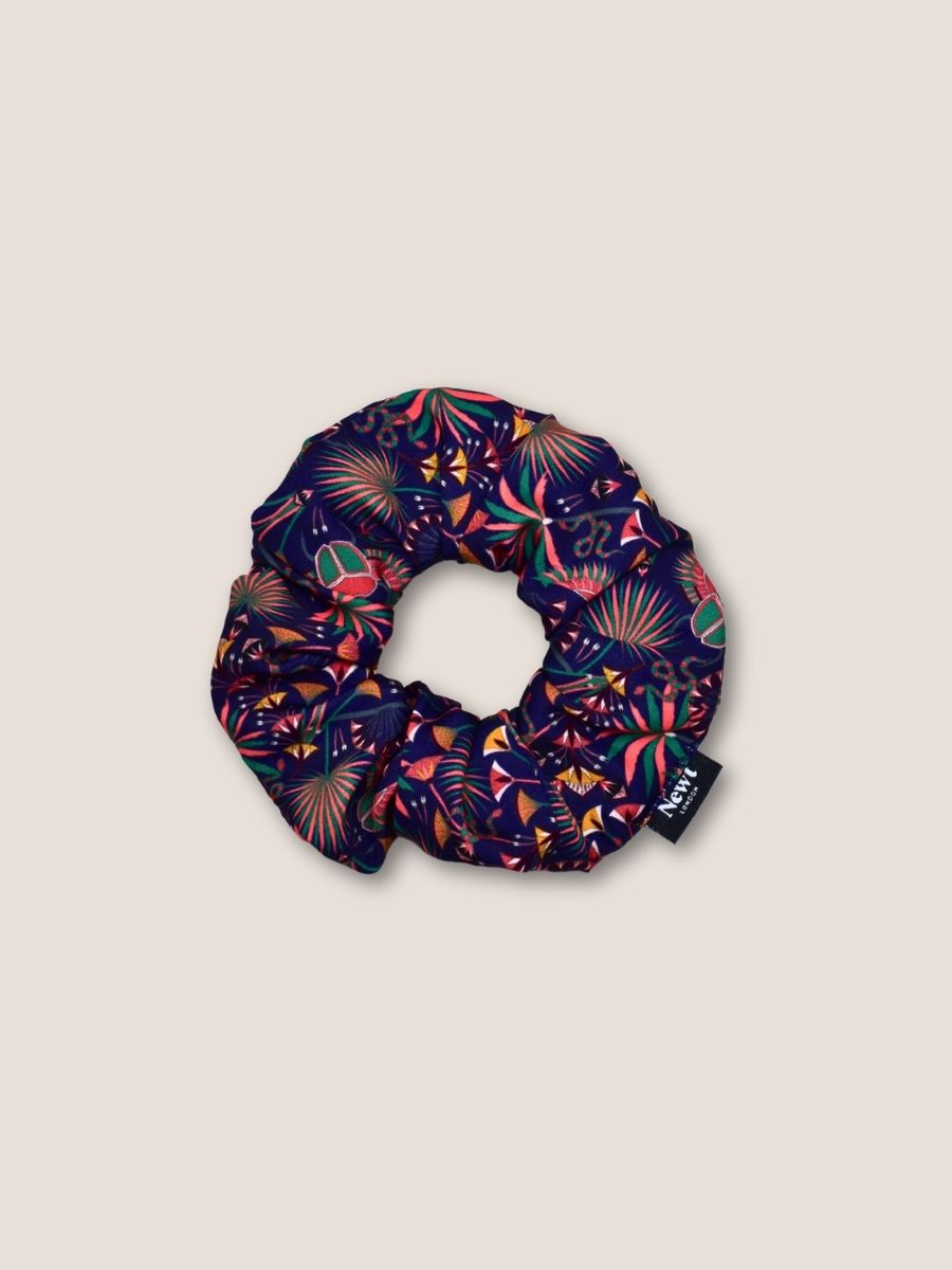 Khepri Navy Blue Hair Scrunchie – Sustainable & Handmade UK