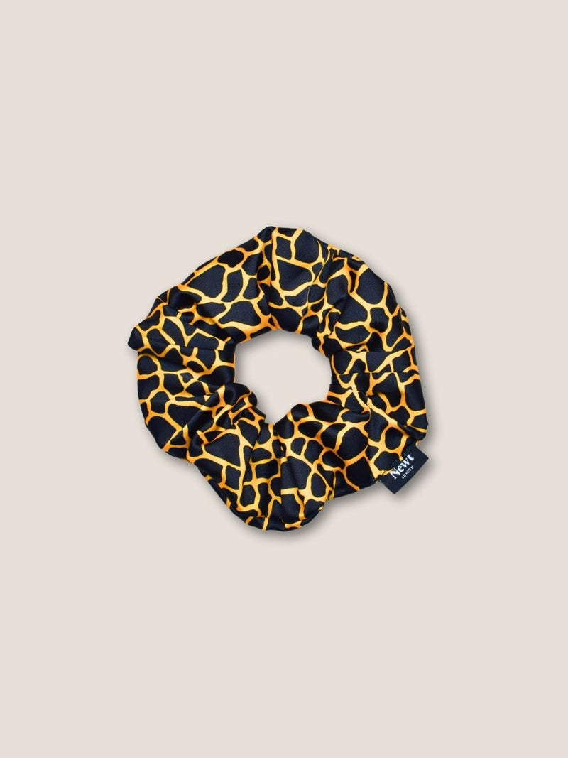 Mosaic Print Black and Gold Hair Scrunchie