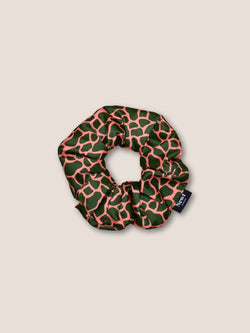 Mosaic Print Green and Pink Hair Scrunchie