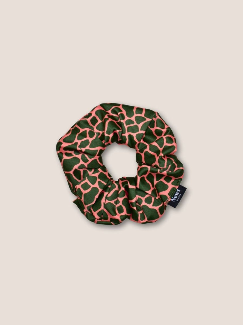 Mosaic Print Green and Pink Hair Scrunchie