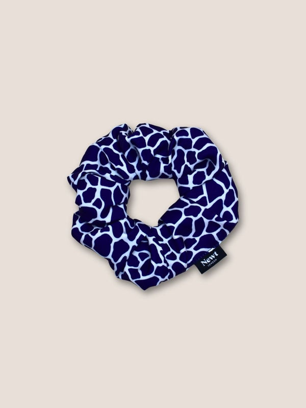 Mosaic Print Navy Hair Scrunchie