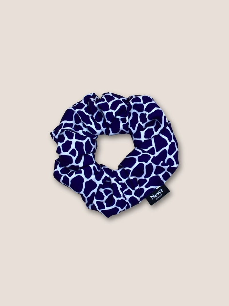 Mosaic Print Navy Hair Scrunchie