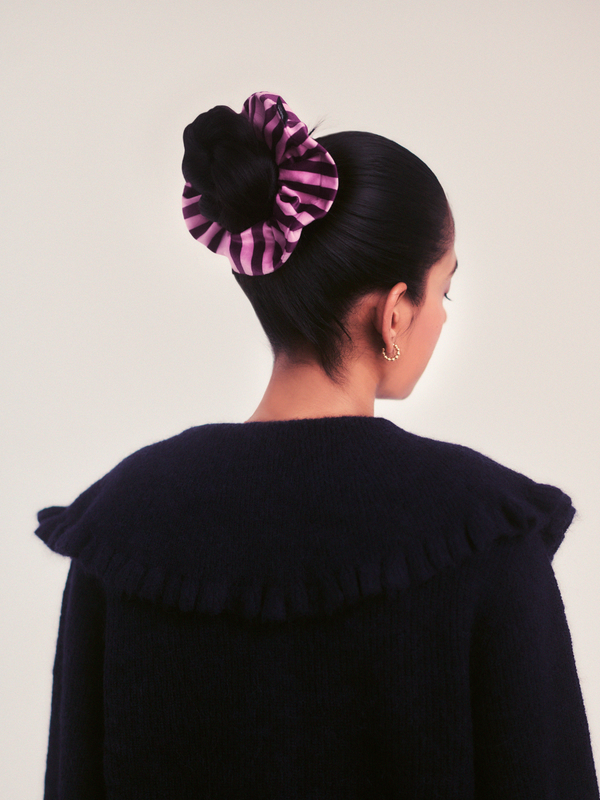 Icon Scrunchie – Pink and Purple Stripe