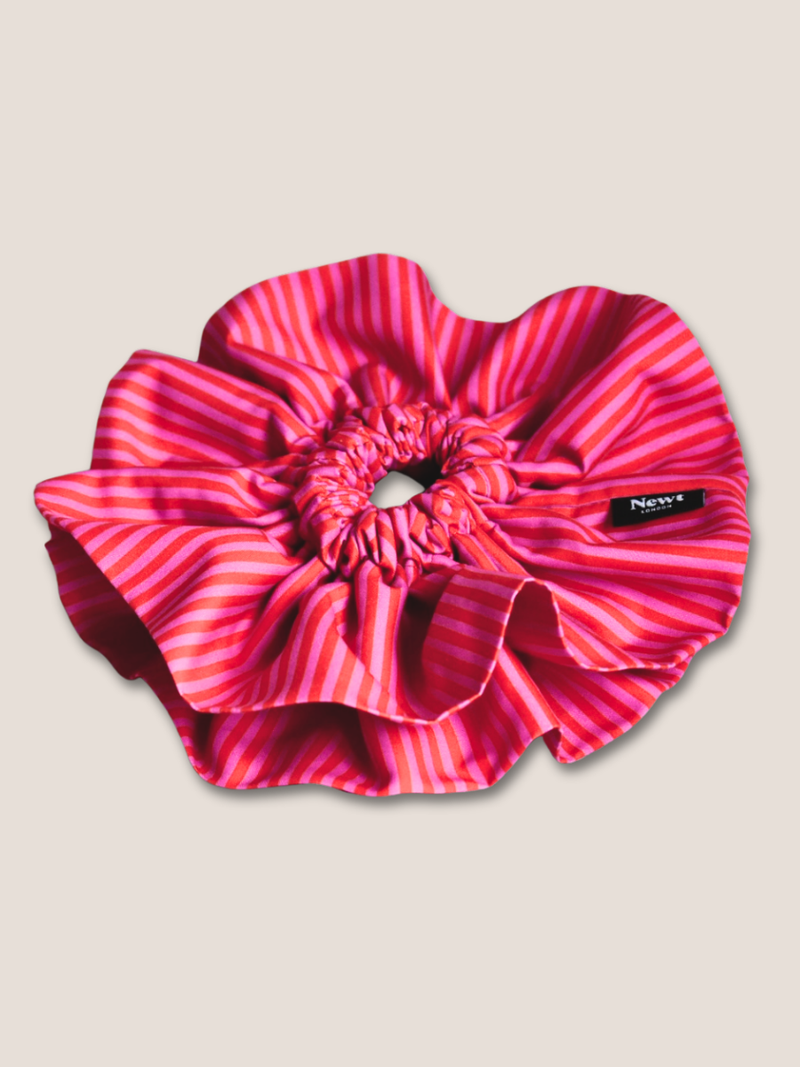 Halo Scrunchie – Red and Pink Stripe