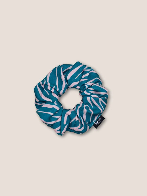 Green Shima Print Hair Scrunchie