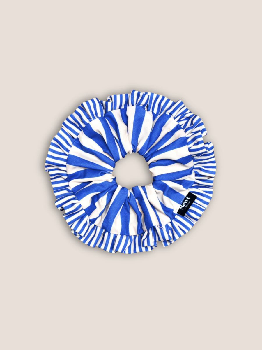 Swirl Scrunchie Blue Stripe