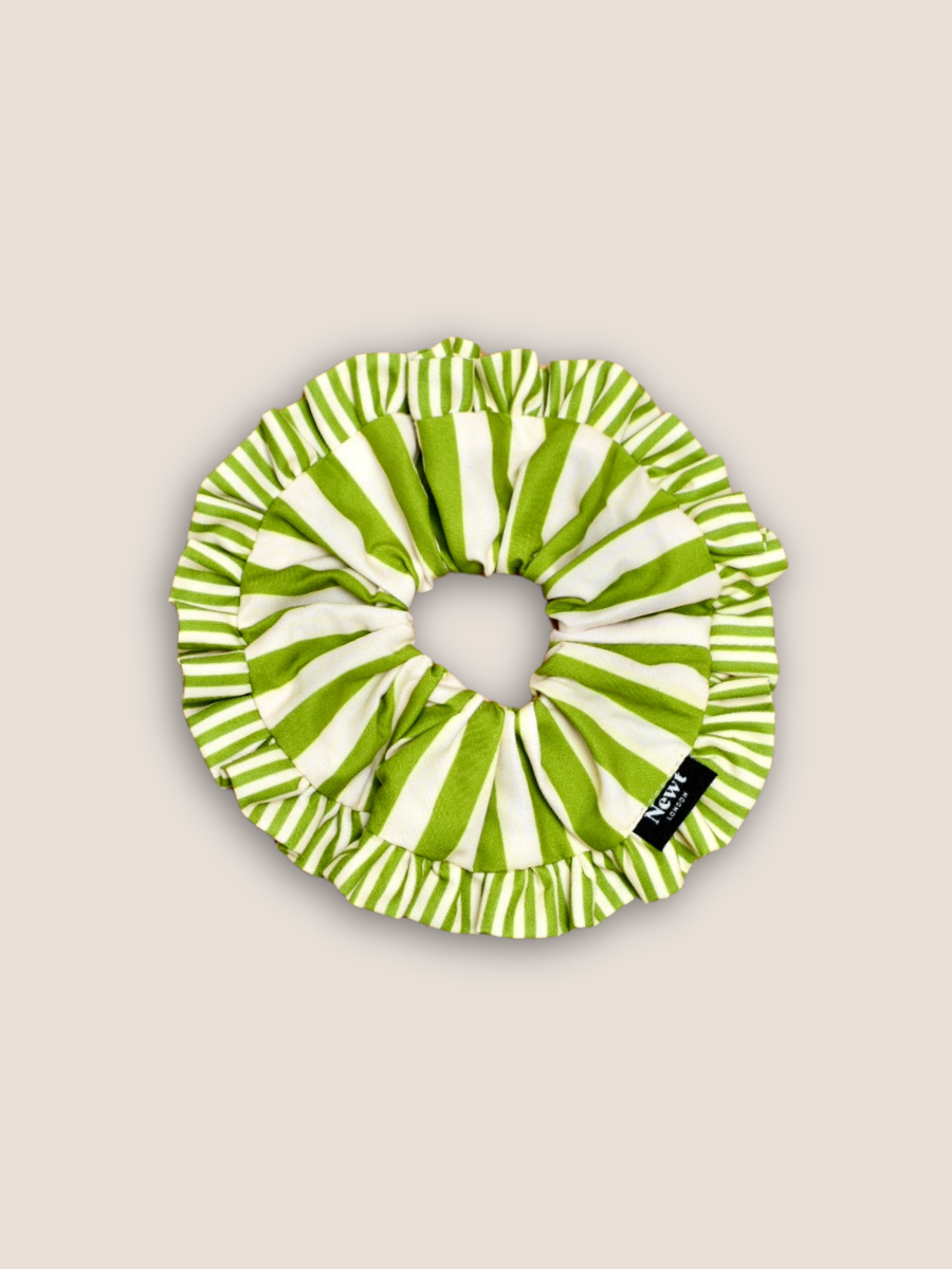 Swirl Scrunchie Green Stripe