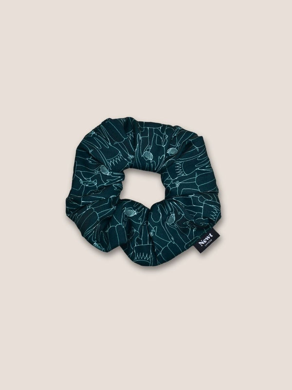 Green Tiny Dancers Print Hair Scrunchie