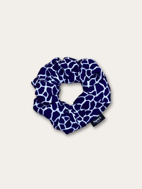 Mosaic Print Navy Hair Scrunchie