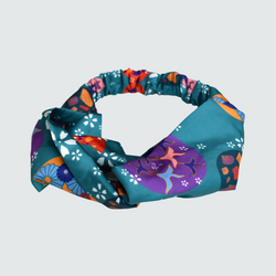 Origami Print Green Turban Headband
