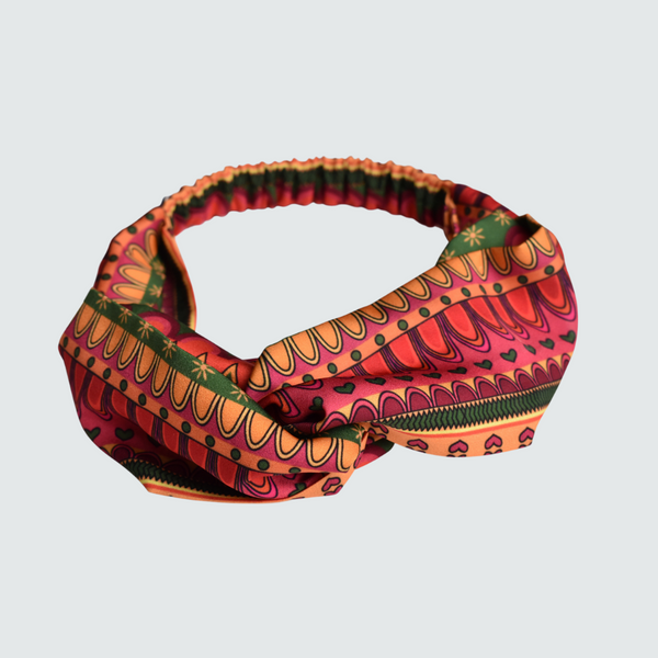 Varanasi Print Red Turban Headband