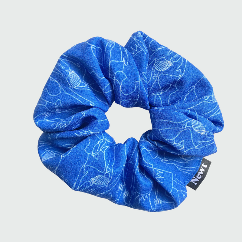 Blue Tiny Dancer Print Silky Scrunchie