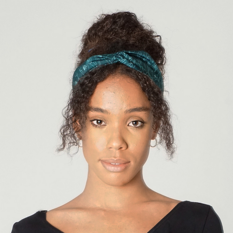 Tiny Dancers Print Green Twist Knot Headband