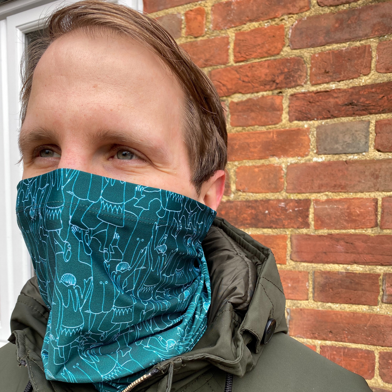 Green Tiny Dancers Print Unisex Neckwarmer Snood