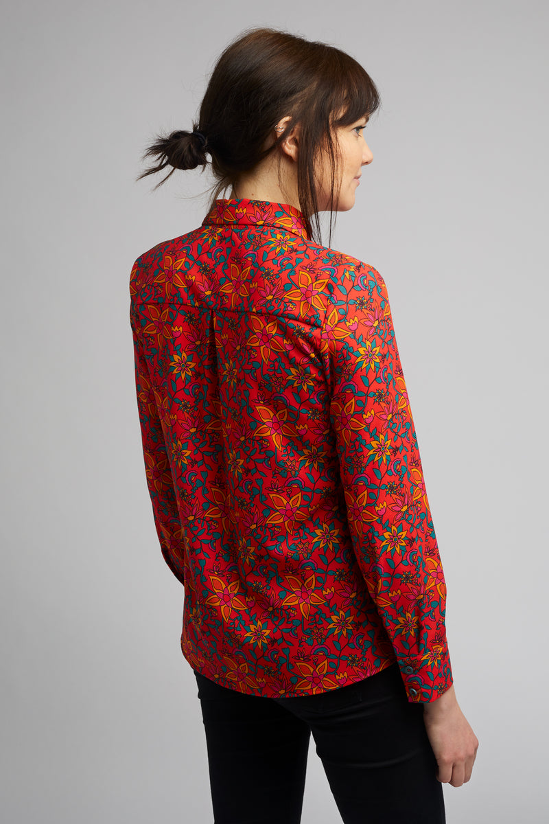 Women's Classic Long Sleeve Shirt in Kampot Print