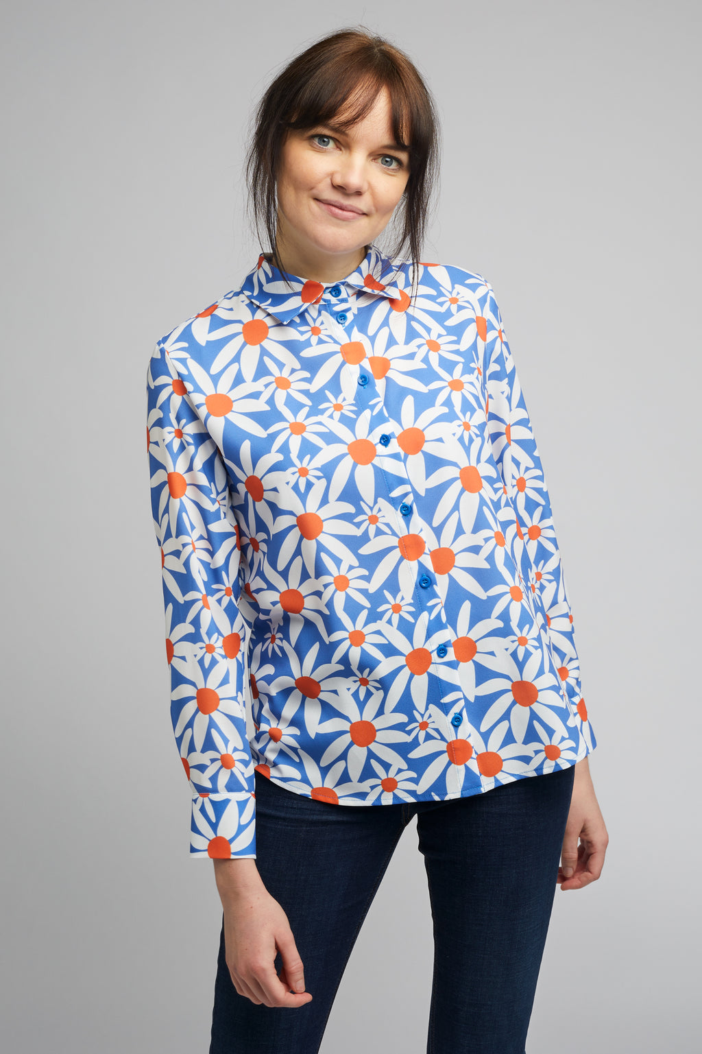 Classic Long Sleeve Shirt Daisy Print