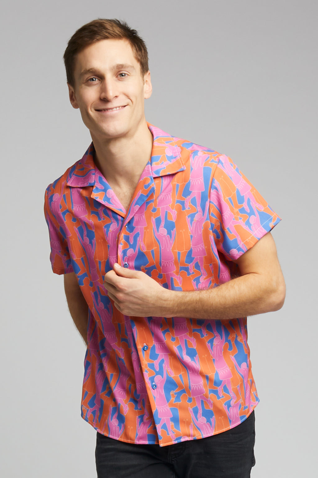 Cuban Collar Shirt Yammys Dancers Print