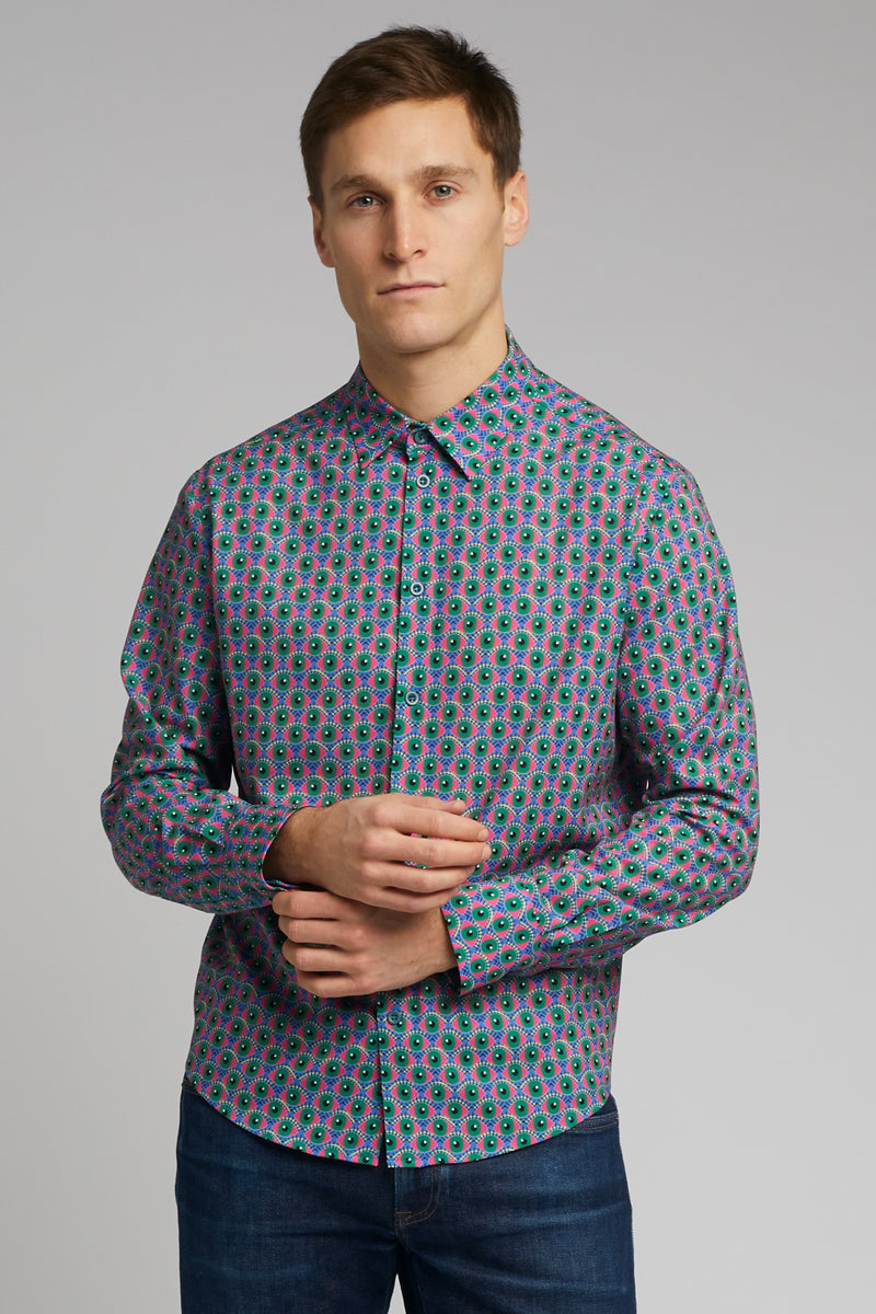 Men's Classic Long Sleeve Shirt in Eye Of Newt Print