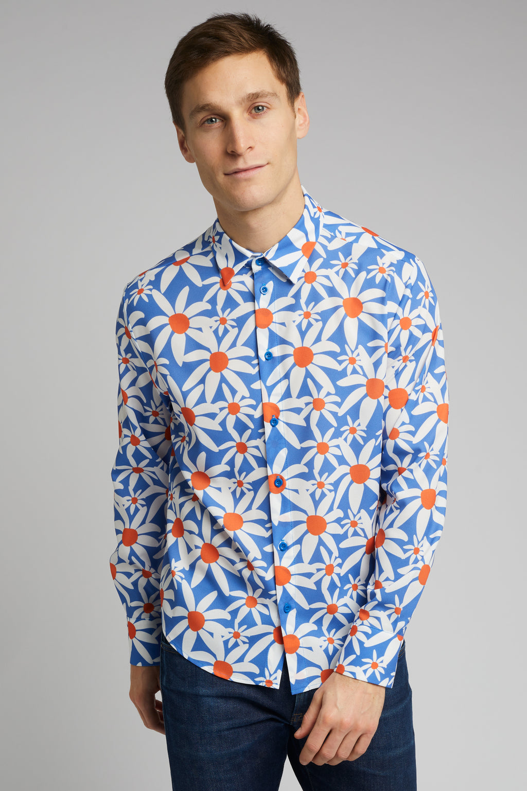 Classic Long Sleeve Shirt Daisy Print