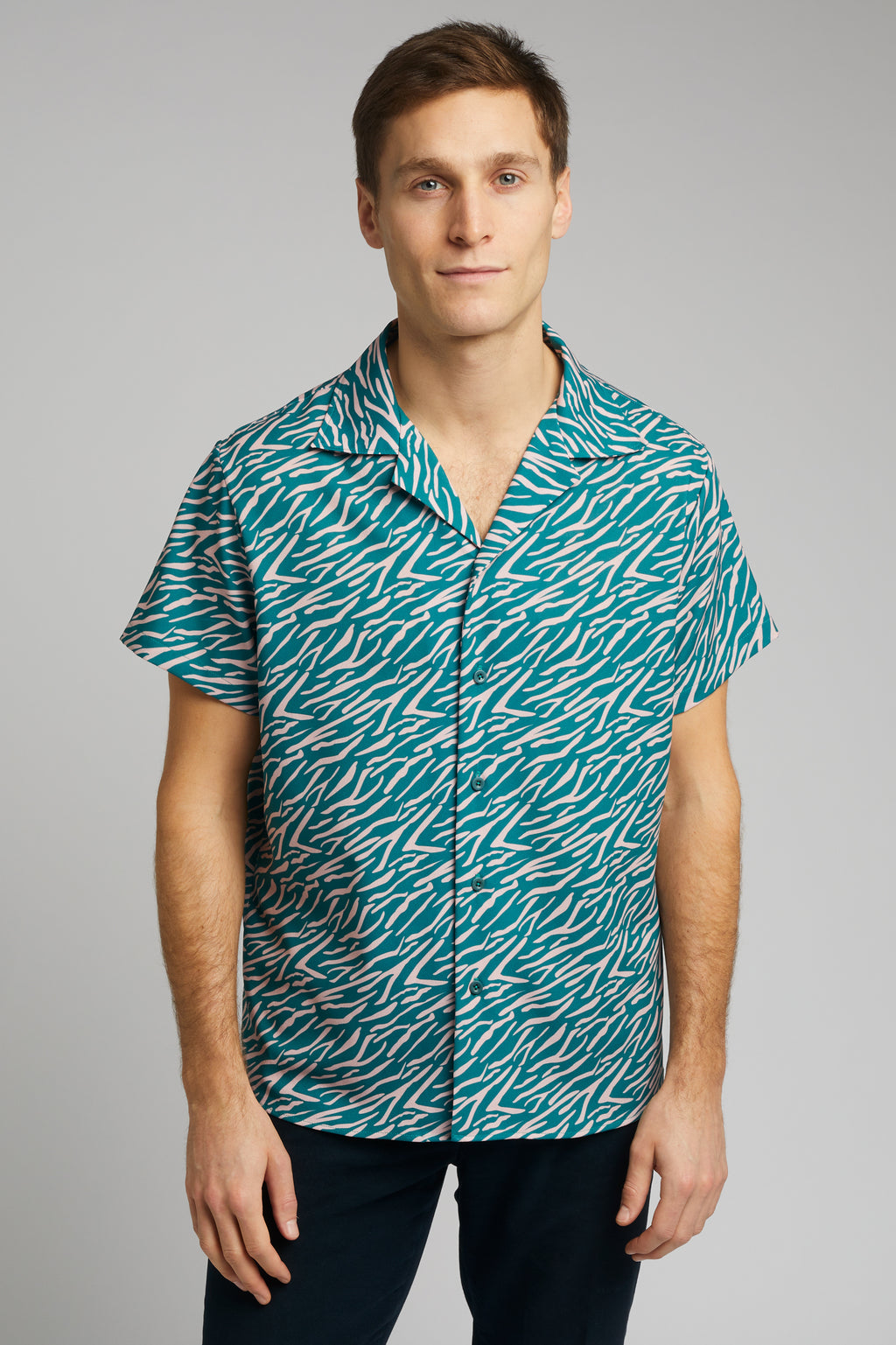 Cuban Collar Shirt Shima Print
