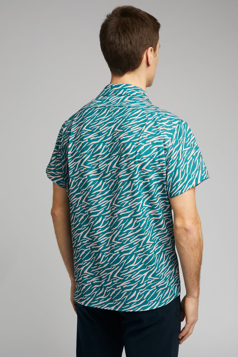 Cuban Collar Shirt in Shima Print