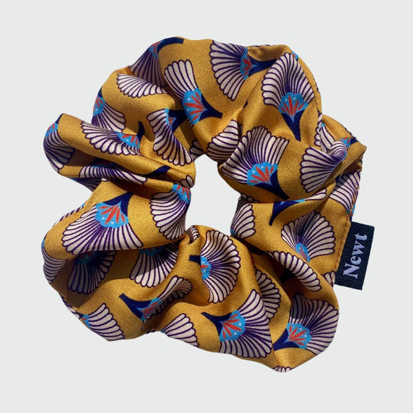 Matsuri Print Hair Scrunchie Yellow Gold