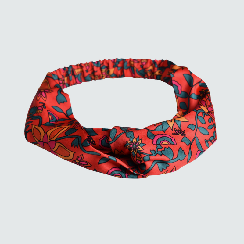 Kampot Print Red Turban Headband