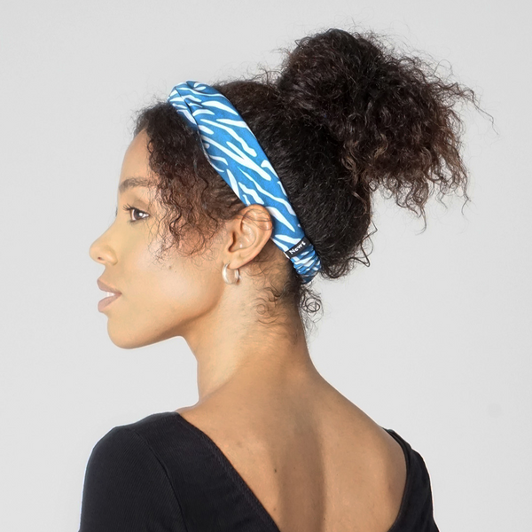 Blue Shima Print Twist Knot Headband